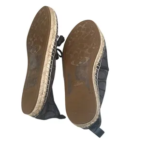 Coach Carson Espadrille Slip-On Flats Tassel Bow Black/Gray Women's thumbnail 7