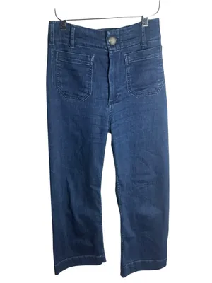 Maeve Colette High-Rise Wide-Leg Cropped Jeans Dark Wash 25 thumbnail 2