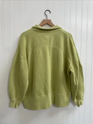 AE American Eagle Big Hug Henley Pullover Sweatshirt in Fresh Green Size XS thumbnail 7