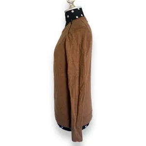 J. Crew Womens Sweater Sz S Merino Wool Asymmetrical Zip Moto‎ Brown Tan Zippers thumbnail 6