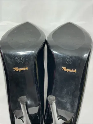 Womans New Hingswink Slip On Stiletto Pumps 8.5 Black Pointed Toe thumbnail 7