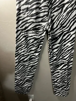 Lioness Top Model Zebra Stripe Black White Baggy Jeans thumbnail 8