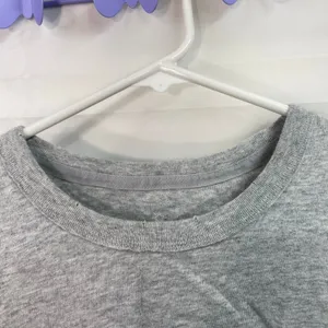 Aerie Offline women's light gray cropped elastic hem Crewcut loose top cotton XS thumbnail 5
