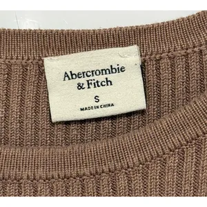Womens Abercrombie & Fitch Brown Ribbed Knit Cropped Crewneck Sweater Size Small thumbnail 3