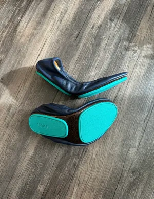 Tieks Leather Ballet Flats California Navy Blue 6 thumbnail 4