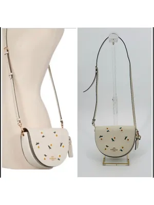 Coach C2863 Ellen Daisy Crossbody Bag Chalk White Embroidered Leather thumbnail 2