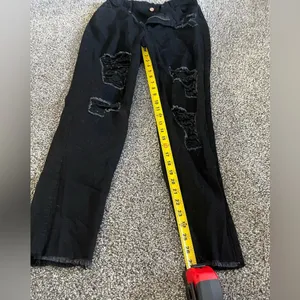 Black Ripped Distressed Jeans L Size L thumbnail 7