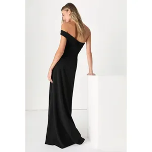 Lulus Iconic Sophistication Black One-Shoulder Asymmetrical Dress Holiday Large thumbnail 3