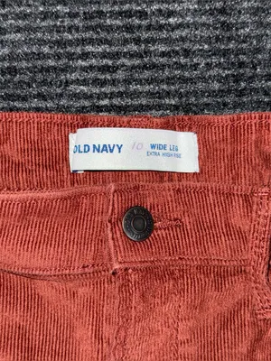 Old Navy Extra High Rise Wide Leg Corduroy Pants Copper Moon Womens 10 Retro 70s thumbnail 6