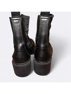 Zara black side-gore ankle boots with a track sole thumbnail 3