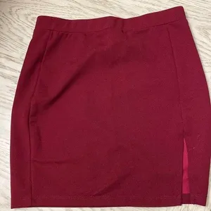 SheIn Burgundy mini skirt thumbnail 1