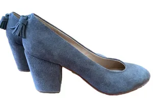 Huma Blanko Gray Suede Tassel Heels Size 9 thumbnail 1