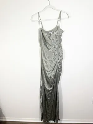 NWT Shona Joy La Lune Ruched Maxi Dress Sage Green Size 4 thumbnail 2
