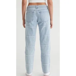Pacsun Eco Light Blue Frayed Low Rise Straight Leg Jeans Medium Indigo Size 28 thumbnail 4