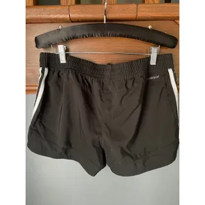 Adidas Pacer 3-Stripes Woven Training Shorts Black White AEROREADY Womens thumbnail 2