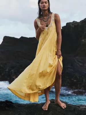 NWT Free People To The Moon Maxi Dress Flowy Boho Sleeveless XS MSRP $168 thumbnail 13