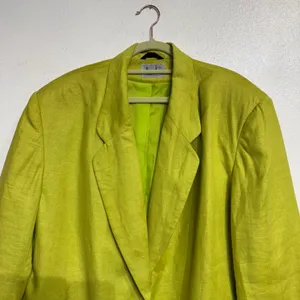 David N Lime Green Vintage Linen Blend Blazer Jacket Sz 20 thumbnail 3