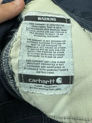 Carhartt Mens Navy Original Fit Fire Resistant Midweight Canvas Pants Size 36x32 thumbnail 7