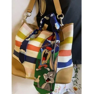 coach tote w shoulder w add on looney tunes tie mu thumbnail 7