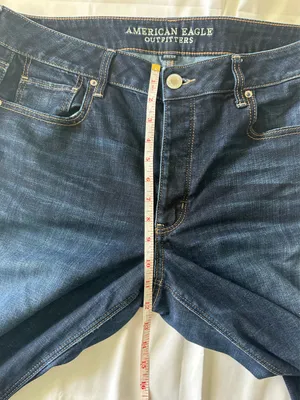 American Eagle women’s size 14 to girl straight leg button fly denim jeans thumbnail 6
