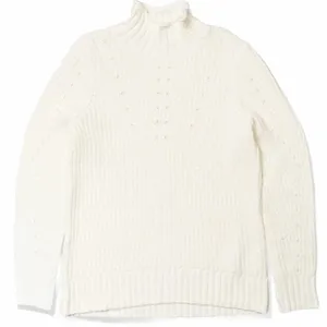 Kensie Pointelle Turtleneck‎ Pullover Sweater in Vanilla Size small thumbnail 2