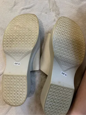 a new day Cream Platform Slide Mules with Wide Elastic Upper thumbnail 3