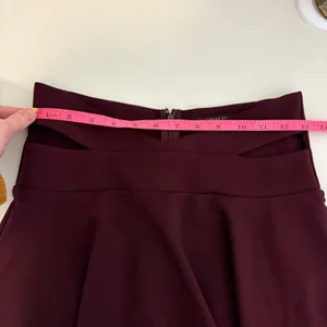 Victoria's Secret Burgundy Cutout Skirt High Waist Cutout‎ Mini Flared A-Line XS thumbnail 8