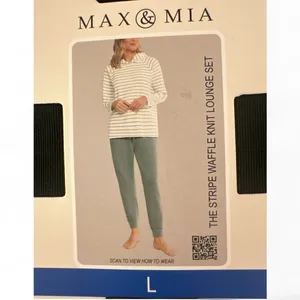 NWT Max & Mia Lounge Set Green 2-Piece Hoodie Jogger Long Sleeves Waffle Knit L thumbnail 9