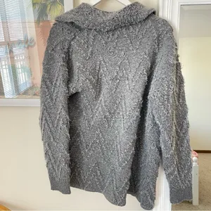 Anthropologie Knit Sweater Coat Shacket in Gray Size Medium Jacket thumbnail 8