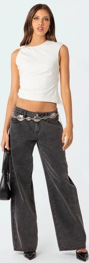 Edikted NWT Low Rise Black Jean Size Xs thumbnail 1