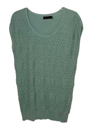 The Limited Mint Green Open Weave Knit Sweater Vest Womens Size Large Sleeveless thumbnail 1