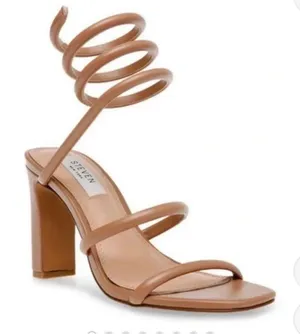 STEVEN By Steve Madden New York Jaidin Ankle Wrap Heel in Nude Strappy Sandal Size 11 thumbnail 1
