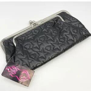 Y2K Torrid Kisslock Wallet Black Quilted Star Heart McBling Punk Mall Goth 2000s thumbnail 1
