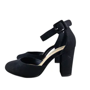 Soda Roy Heels Womens Size 8 Wide Black Closed Toe Ankle Strap Chunky Sandals thumbnail 5