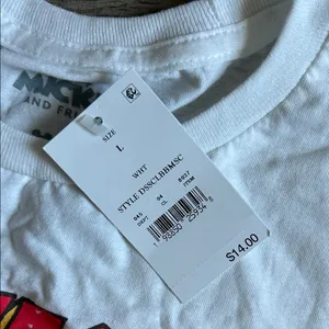 Disney White Mickey Mouse Graphic Tee with Red and Yellow Artwork thumbnail 3