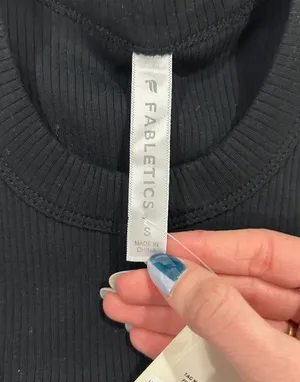 Fabletics High Neck Rib Tank Black thumbnail 3