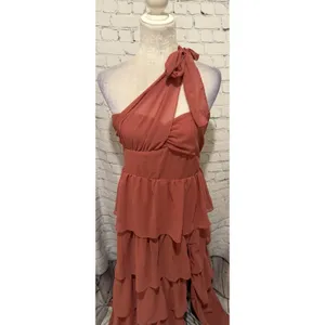 Lulus Elevated Vision Tiered Maxi One Shoulder Cocktail Dress Size XL thumbnail 3