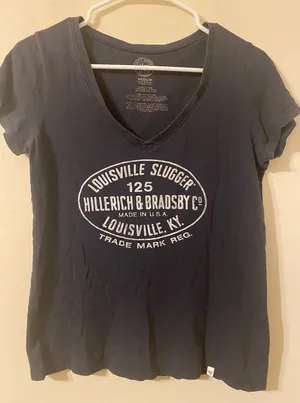 Womens 47 Brand Louisville Slugger Hillerich‎ & Bradsby V-Neck Tee Sz Medium thumbnail 1