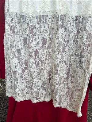 Lace Maxi Dress - Ivory White V-Neck thumbnail 4