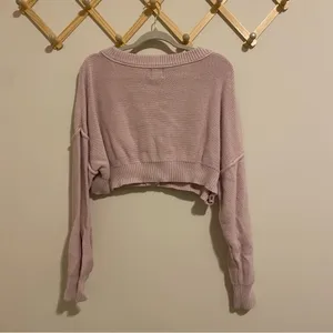 BDG Pink Cropped Cardigan Sweater size Large thumbnail 5
