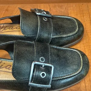 Zodiac Black Leather Slingback Mules with Buckle thumbnail 4