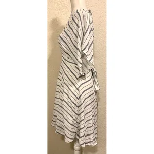 En Crême Striped Summer White/Blue Dress thumbnail 3