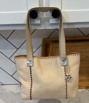Brighton pebbled beige leather mini tote style D880415 casual everyday use thumbnail 1