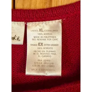 VTG Bobbie Brooks Women’s Red White Blue Striped Sleeveless Sweater Size XL (635 thumbnail 2
