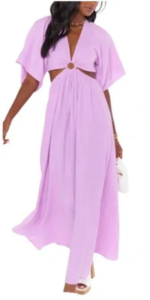 Show Me Your Mumu SMYMM Dana Cutout Midi Dress in Lilac‎ Purple thumbnail 1