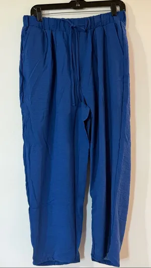Zenana Outfitters Straight Leg Drawstring Pants - Blue thumbnail 1