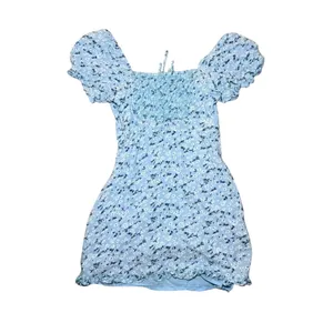 Sky‎ & Sparrow Blue Floral Embroidered Puff Sleeve Mini Dress Cottagecore Square thumbnail 10
