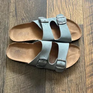 Cliffs Gray Slide Sandals with Double Straps  Women's Size 11 Classic Neutral thumbnail 2