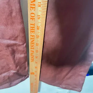 Edikted Luna Faux Leather Flared Jeans Small Brown Retro Fall thumbnail 7