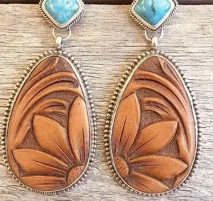 Southwestern turquoise resin earrings thumbnail 1